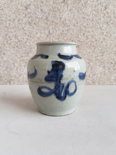 古玩陶瓷青花壽字紋罐拍賣,當前價格350元