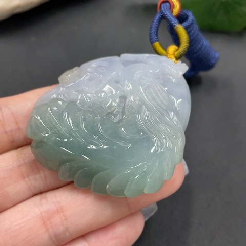 古玩玉器224天然翡翠鳳凰掛件 總重62.724g拍賣，當前價格320元