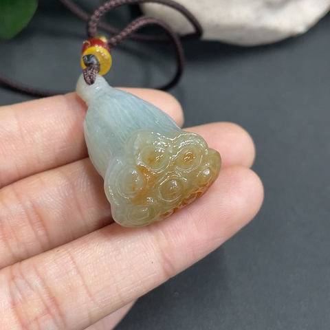 古玩玉器225天然翡翠蓮花掛件拍賣，當前價格298元