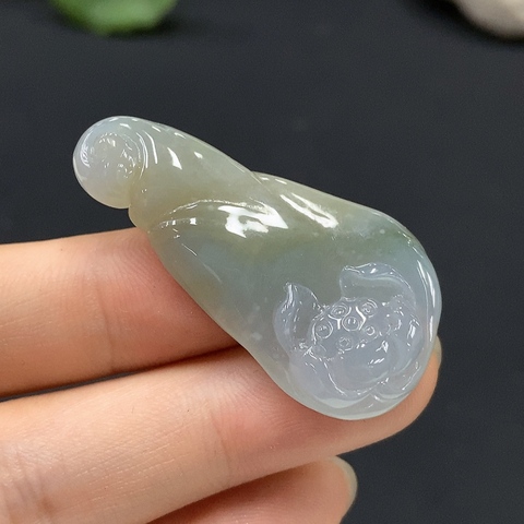 古玩玉器226天然翡翠蓮蓬掛件拍賣，當前價格360元