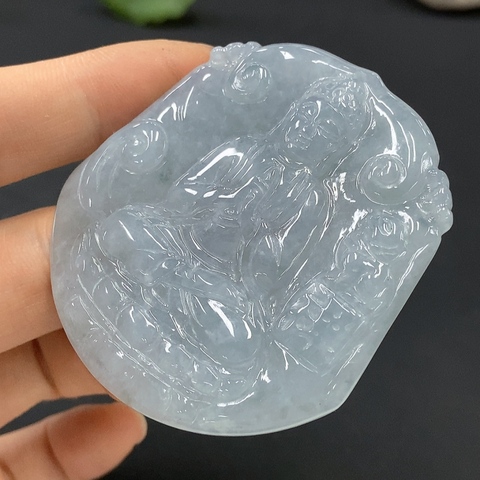 古玩玉器227天然翡翠佛牌總重32.964g拍賣，當前價格360元