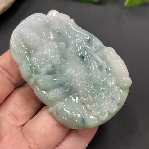 古玩玉器229天然翡翠觀音掛件拍賣，當(dāng)前價格298元