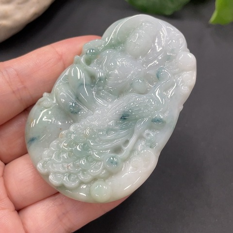 古玩玉器229天然翡翠觀音掛件拍賣，當(dāng)前價格298元