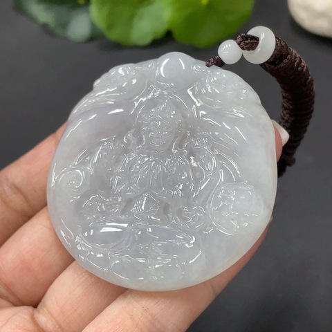 古玩玉器230天然翡翠度母題材掛件拍賣，當(dāng)前價格470元