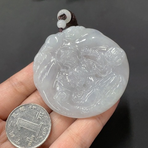 古玩玉器230天然翡翠度母題材掛件拍賣，當(dāng)前價格470元