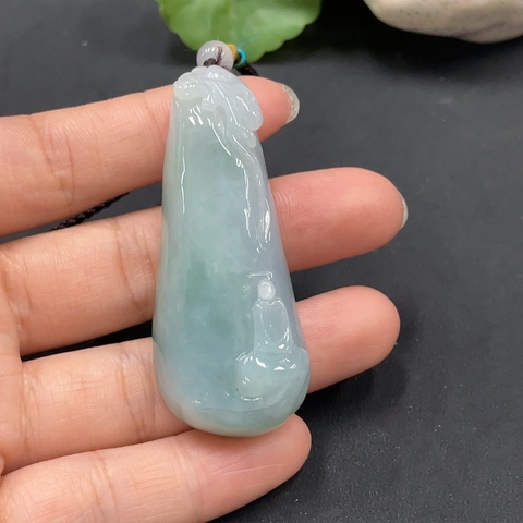 古玩玉器231天然翡翠悟道題材掛件總重35.692g拍賣，當前價格360元
