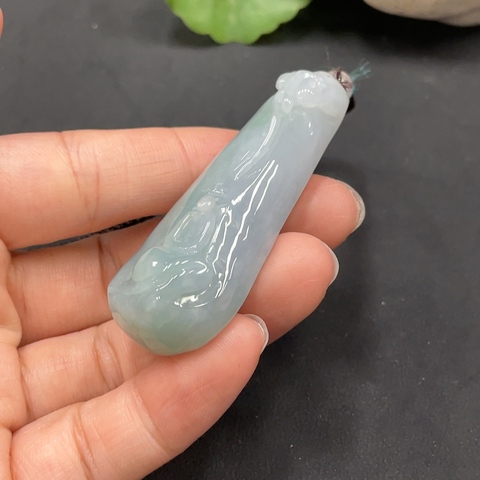 古玩玉器231天然翡翠悟道題材掛件總重35.692g拍賣，當前價格360元
