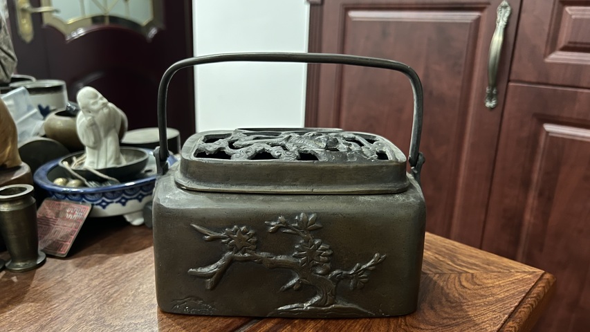 古玩雜項晚清大明宣德年制底款銅手爐拍賣，當前價格1555元