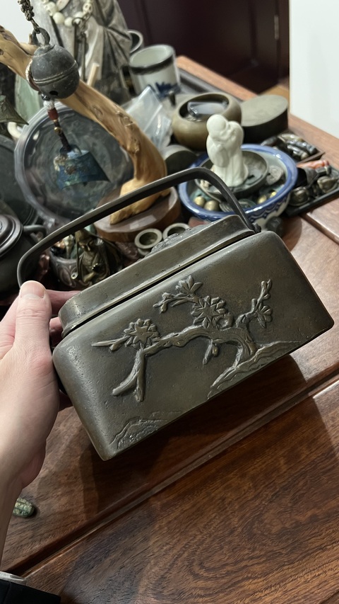 古玩雜項晚清大明宣德年制底款銅手爐拍賣，當前價格1555元