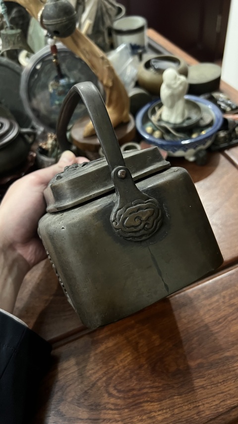 古玩雜項晚清大明宣德年制底款銅手爐拍賣，當前價格1555元