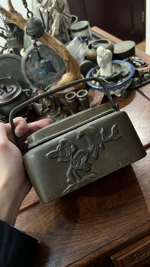 古玩雜項晚清大明宣德年制底款銅手爐拍賣，當前價格1555元