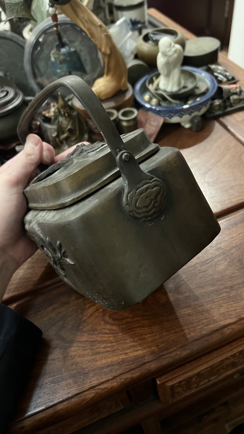 古玩雜項晚清大明宣德年制底款銅手爐拍賣，當前價格1555元