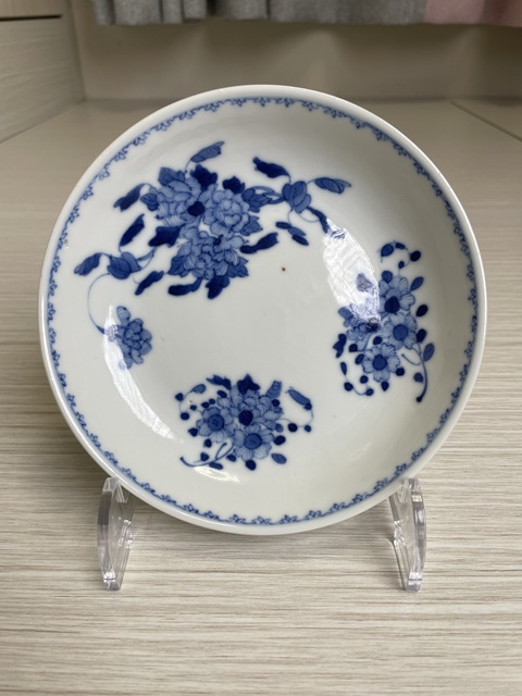 古玩陶瓷清光緒 官窯青花折枝花卉紋盤拍賣，當(dāng)前價格3300元