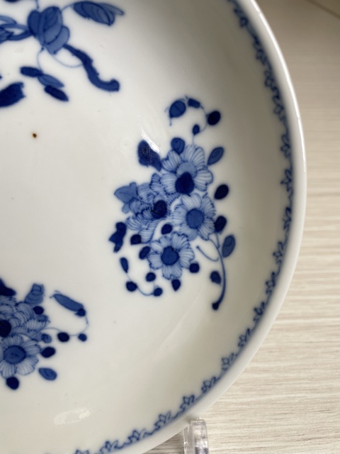 古玩陶瓷清光緒 官窯青花折枝花卉紋盤拍賣，當(dāng)前價格3300元