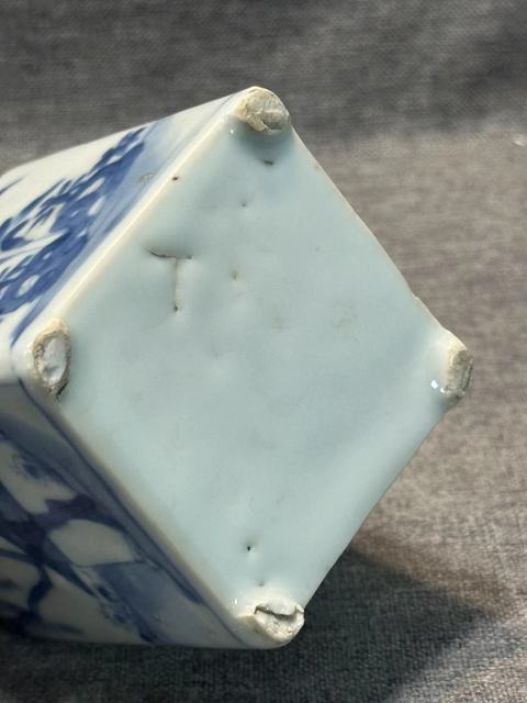 古玩陶瓷康熙青花西廂記四方茶葉罐拍賣,當前價格6888元