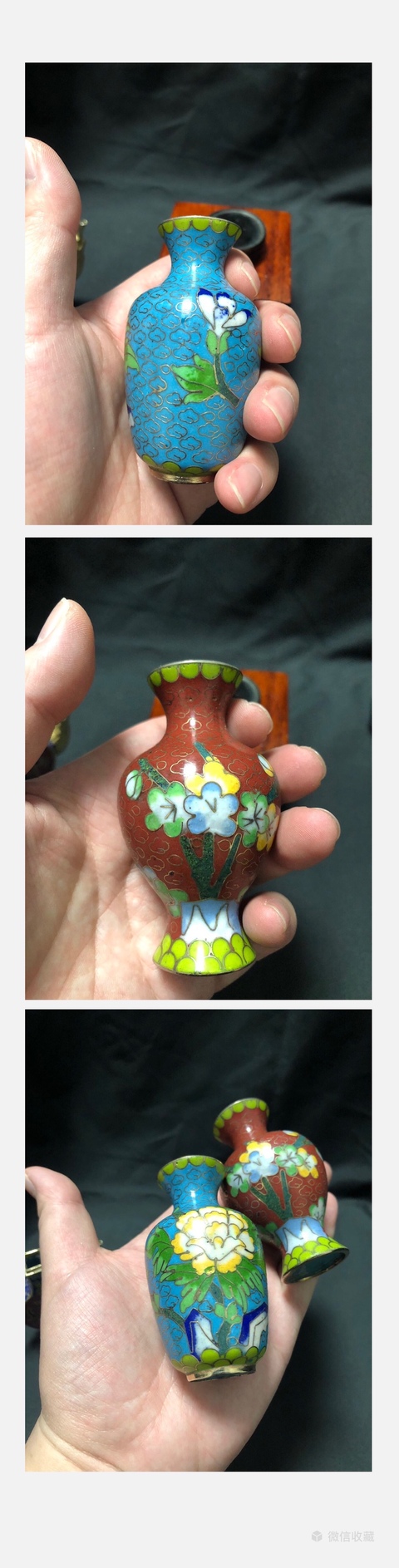 古玩陶瓷銅胎掐絲琺瑯花卉紋瓶拍賣，當前價格299元
