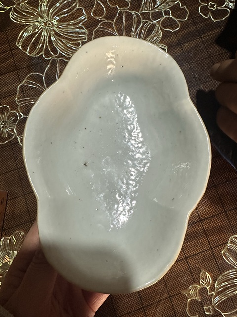 古玩陶瓷晚清淺降彩清供圖海棠貢碗真品鑒賞圖