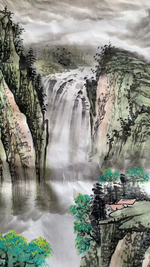 古玩字畫柳真卿春山富居拍賣，當(dāng)前價格2000元