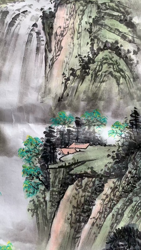 古玩字畫柳真卿春山富居拍賣，當(dāng)前價格2000元