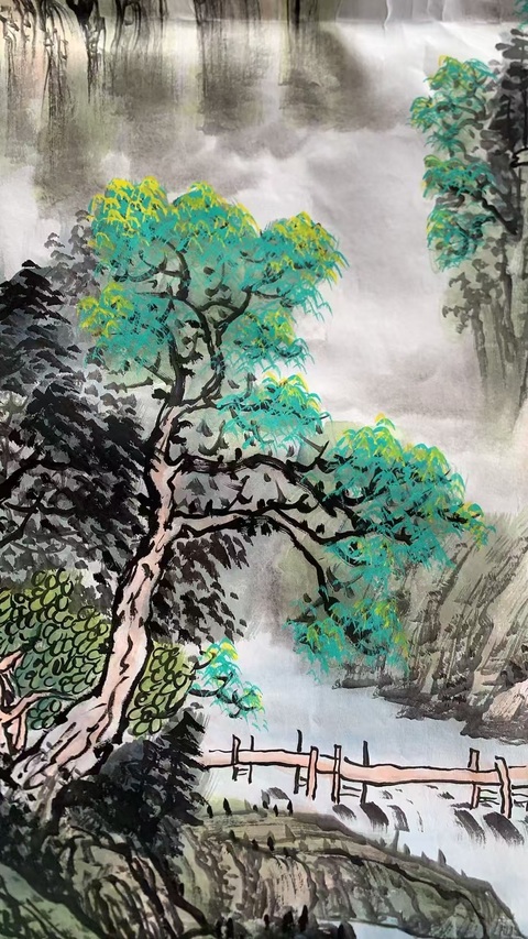 古玩字畫柳真卿春山富居拍賣，當(dāng)前價格2000元
