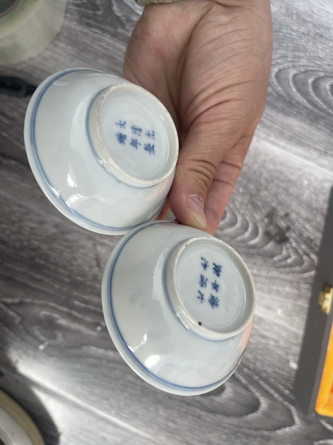 古玩陶瓷清光緒官窯制式青花折枝花卉筆洗拍賣,當前價格9800元