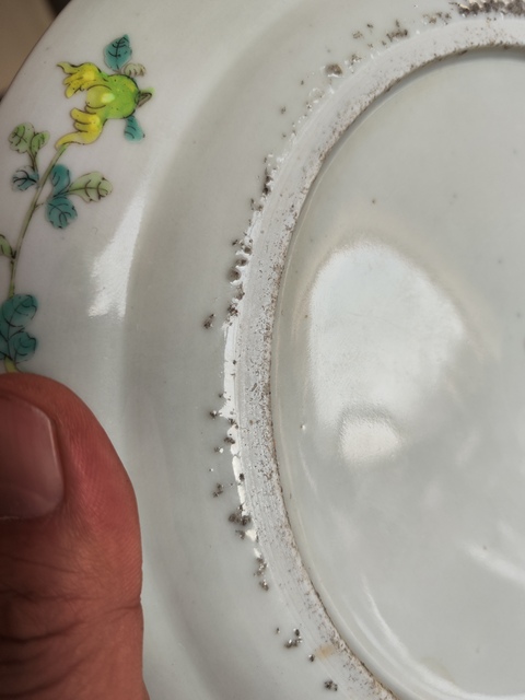古玩陶瓷清晚期 粉彩花卉紋折沿盤拍賣,當前價格3600元