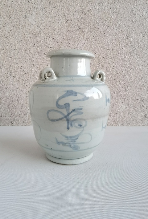古玩陶瓷青花福字紋四系壺拍賣,當前價格398元