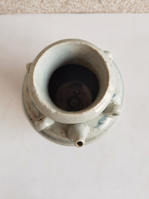 古玩陶瓷青花福字紋四系壺拍賣,當前價格398元