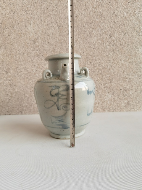 古玩陶瓷青花福字紋四系壺拍賣,當前價格398元