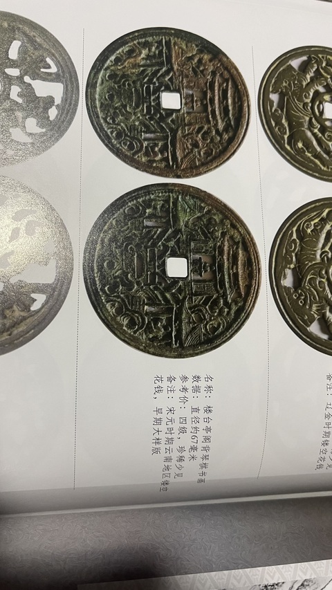古玩錢幣鏤空亭臺人物大花錢拍賣，當前價格8000元