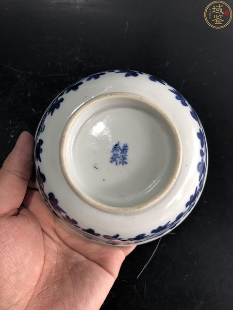 古玩陶瓷晚清·青花纏枝牡丹紋蓋碗拍賣，當前價格4500元