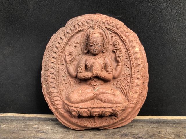 古玩雜項明代.四臂觀音像擦擦(出自夏魯寺) 強烈推薦拍賣,當前價格650元