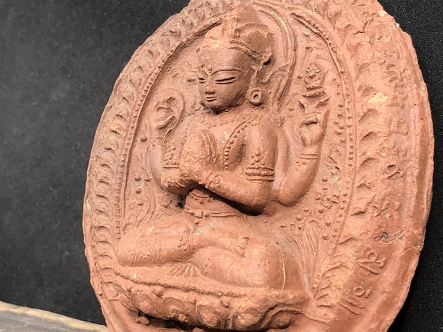 古玩雜項明代.四臂觀音像擦擦(出自夏魯寺) 強烈推薦拍賣,當前價格650元