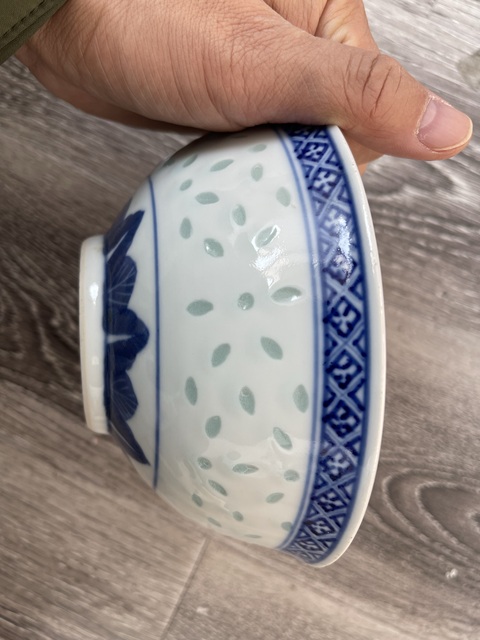 古玩陶瓷民國青花玲瓏瓷碗拍賣，當前價格1180元