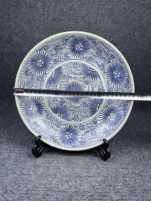 古玩陶瓷青花太陽花大盤拍賣,當前價格1588元