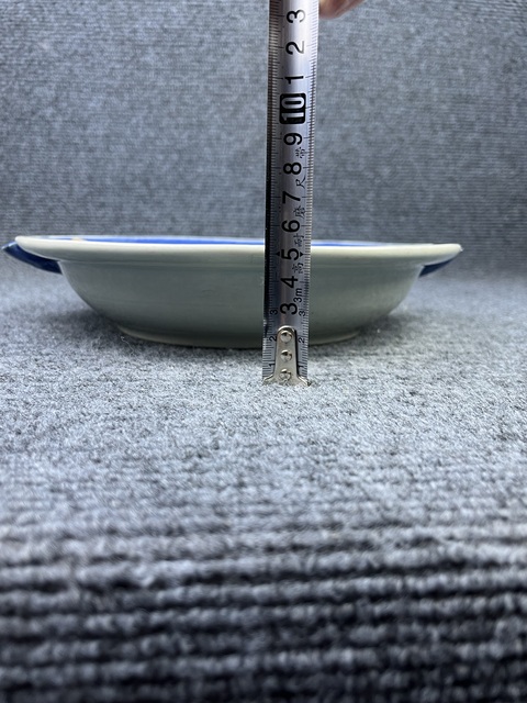 古玩陶瓷青花亭臺樓閣山水人物溫盤拍賣，當前價格3888元