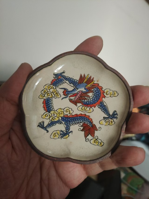 古玩陶瓷銅胎畫琺瑯小碟拍賣,當前價格280元