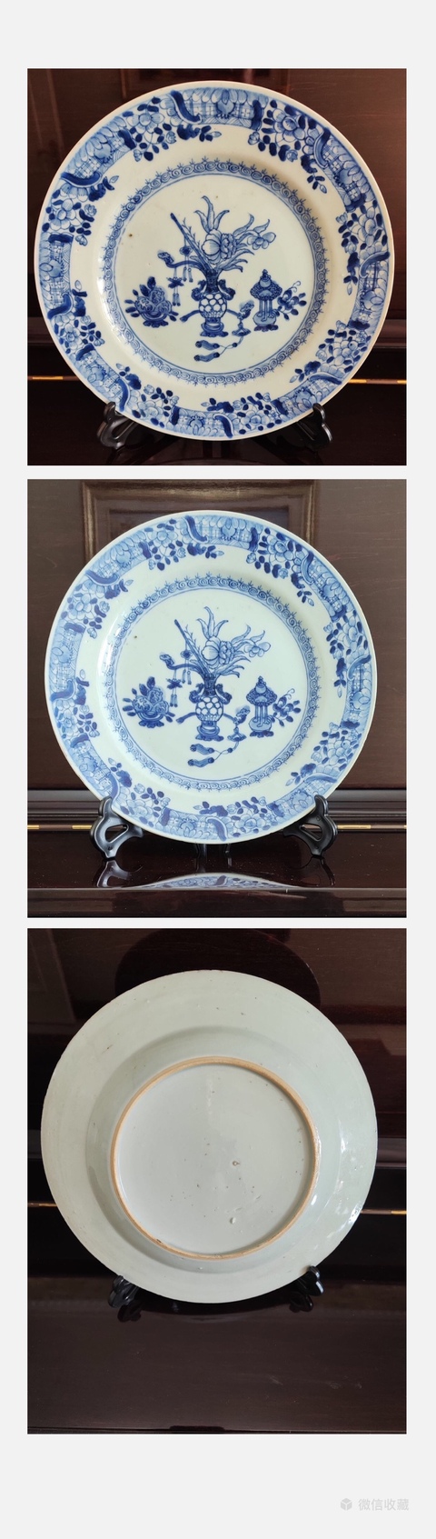 古玩陶瓷康熙-清早/青花博古圖折沿盤拍賣,當前價格1250元