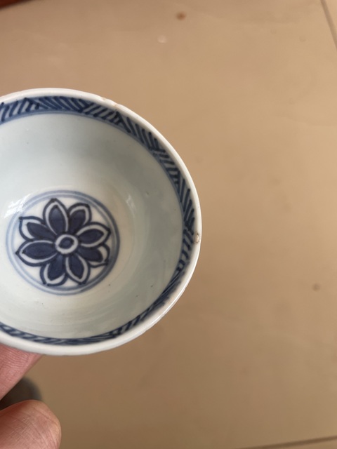 古玩陶瓷康熙青花人物杯 祿字款拍賣，當前價格1200元