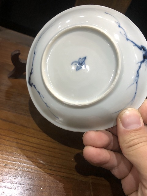 古玩陶瓷(精品賞碟)清·康熙·訪友圖·青花賞碟一對拍賣,當前價格1302元