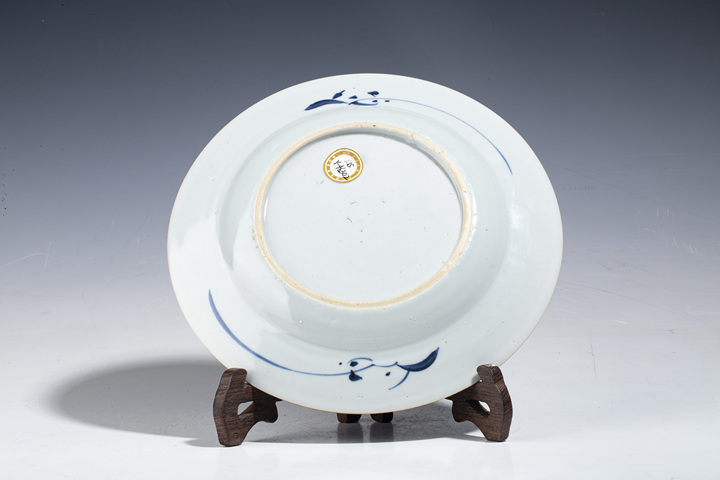 古玩陶瓷清康熙·青花花卉紋折沿盤拍賣，當(dāng)前價(jià)格1308元