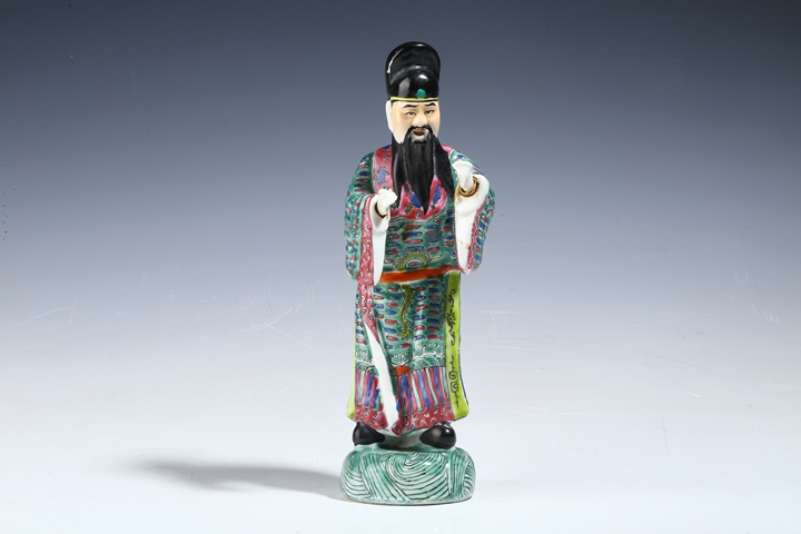 古玩陶瓷魏洪泰大師八仙人物曹國舅粉彩塑像拍賣,當前價格2200元