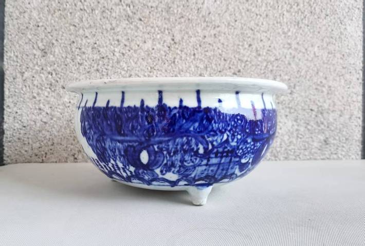 古玩陶瓷青花山水詩文香爐拍賣，當前價格850元