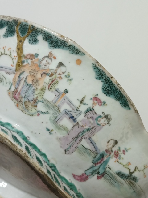古玩陶瓷十二花神粉彩海棠型貢盤拍賣，當前價格4500元