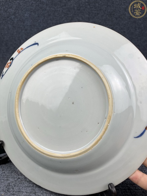 古玩陶瓷青花礬紅描金蓮池花卉紋盤拍賣,當前價格1388元