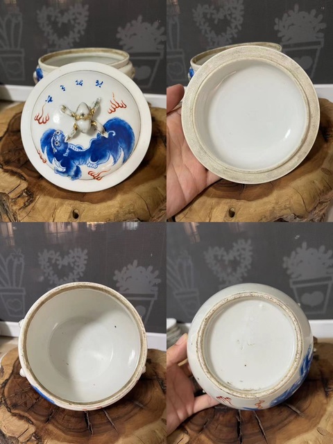 古玩陶瓷藍(lán)料彩太師少保粥罐拍賣(mài),當(dāng)前價(jià)格2888元