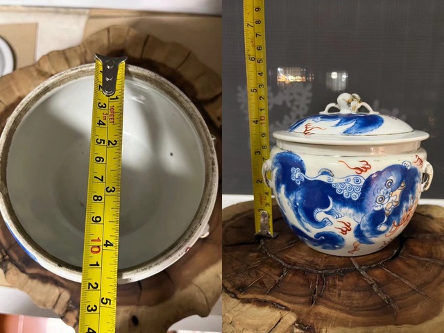 古玩陶瓷藍(lán)料彩太師少保粥罐拍賣(mài),當(dāng)前價(jià)格2888元