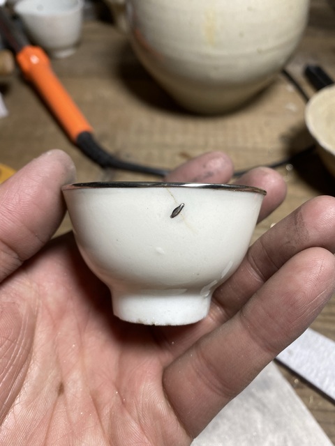 古玩陶瓷明末德化窯白釉杯拍賣,當前價格300元