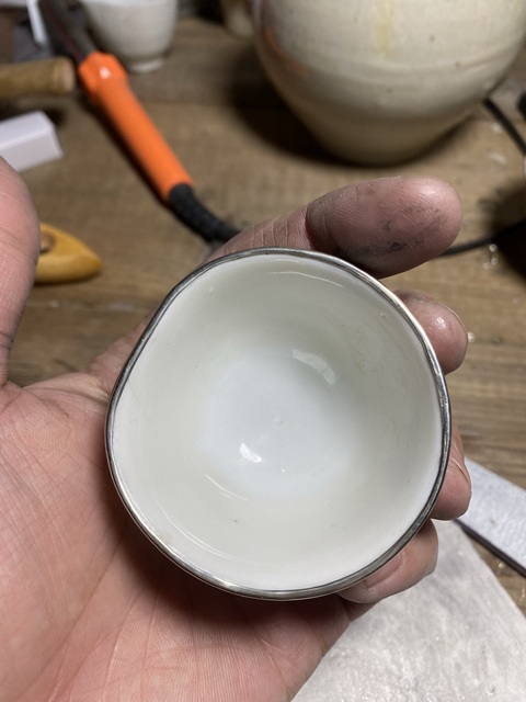 古玩陶瓷明末德化窯白釉杯拍賣,當前價格300元