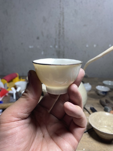 古玩陶瓷明末德化窯白釉杯拍賣,當前價格300元